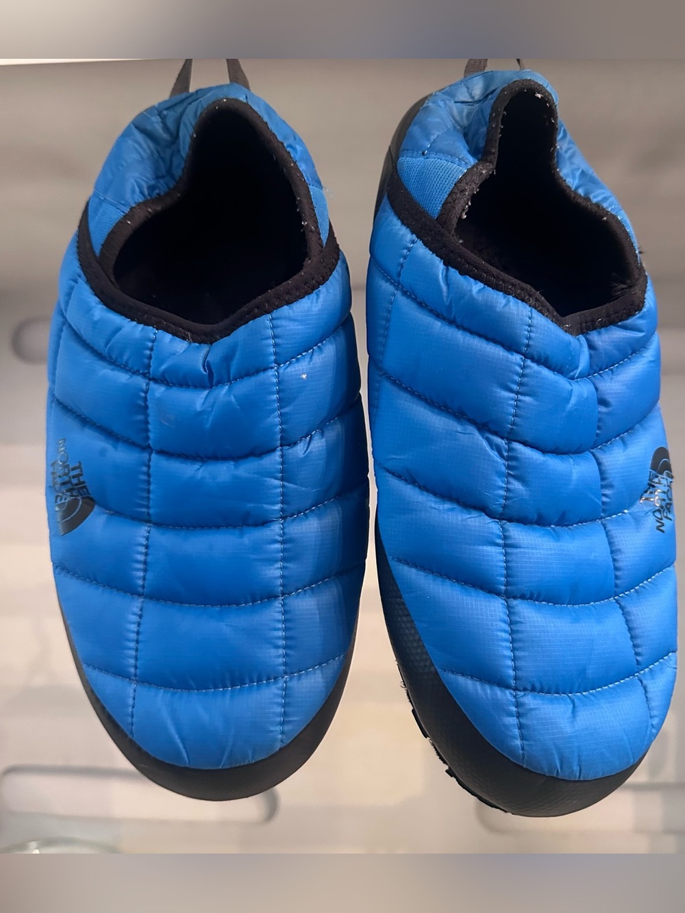 The North Face Quilted Slip-On Loafers in Bright Blue